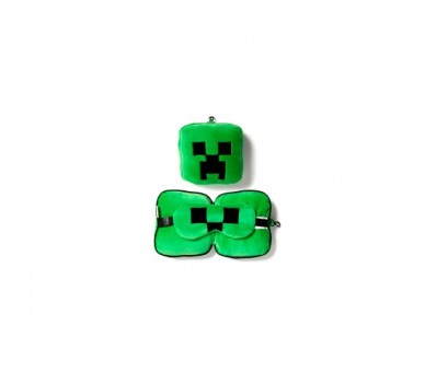Almohada Viaje Antifaz Creeper Minecraft Relaxeazzz