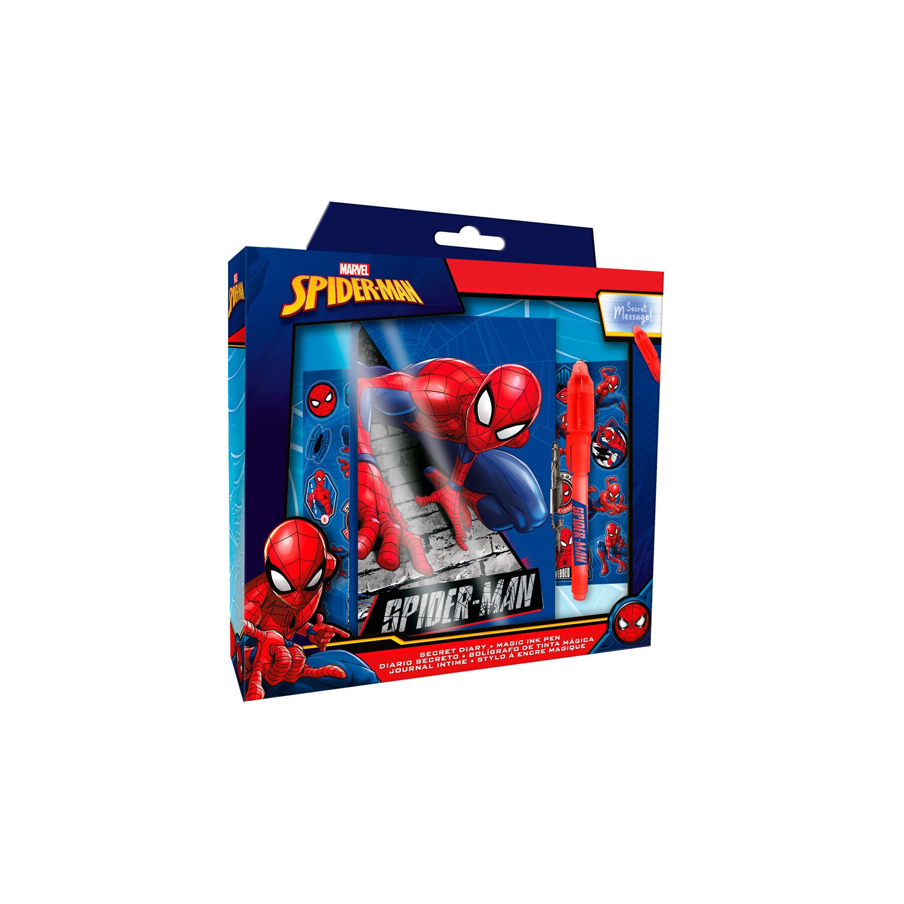 Diario + Boligrafo magico Spiderman Marvel