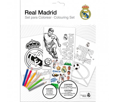 Set de Colorear con pegatinas Real Madrid