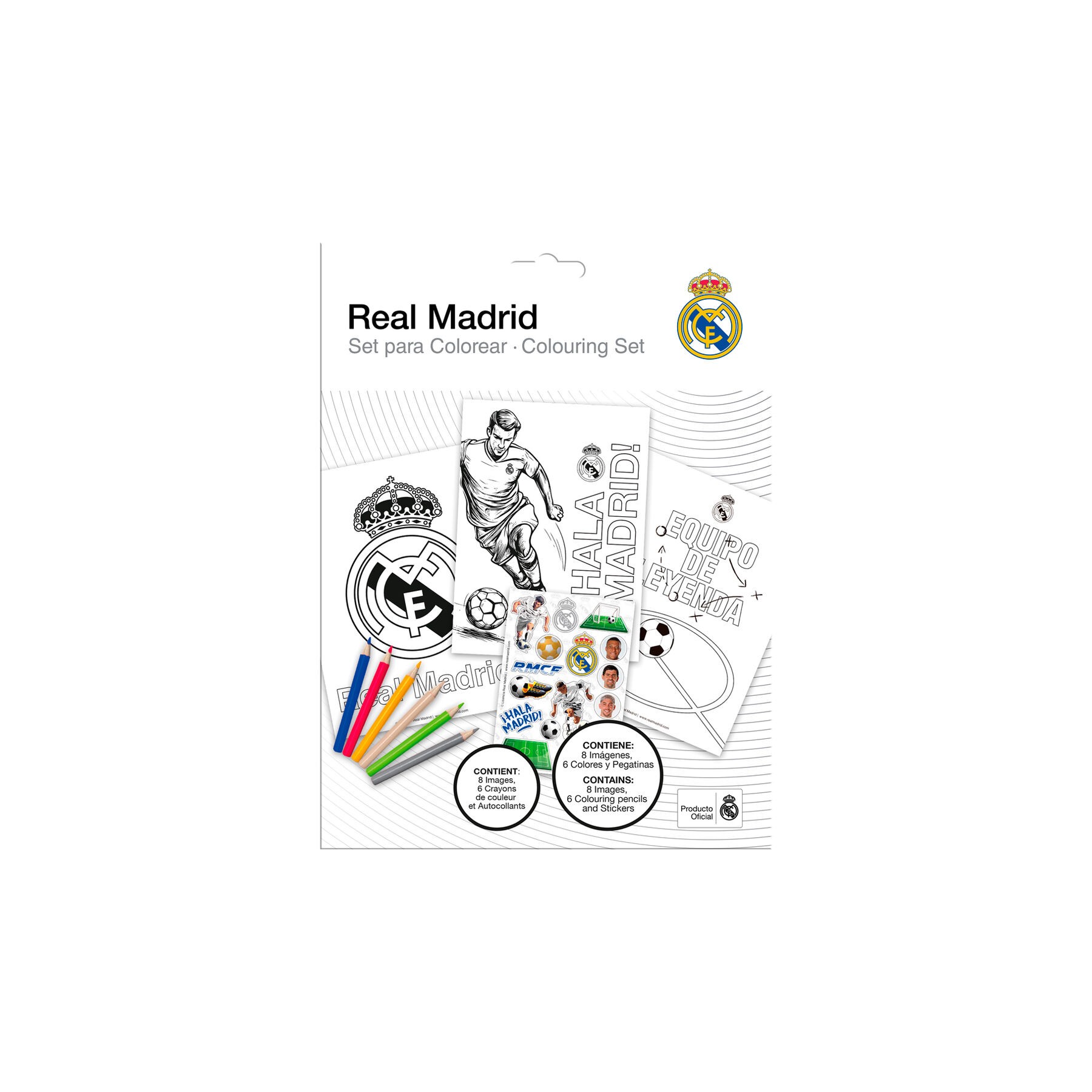 Set de Colorear con pegatinas Real Madrid