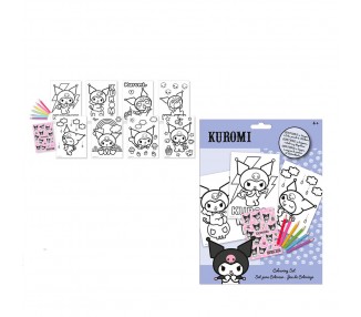 Set Colorear con pegatinas Kuromi Hello Kitty
