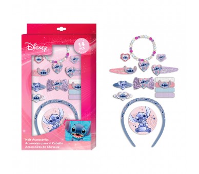 Blister Accesorios pelo Stitch Disney 14pzs