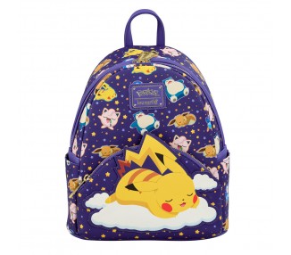 Mochila Sleeping Pikachu and Friends Pokemon Loungefly 26cm