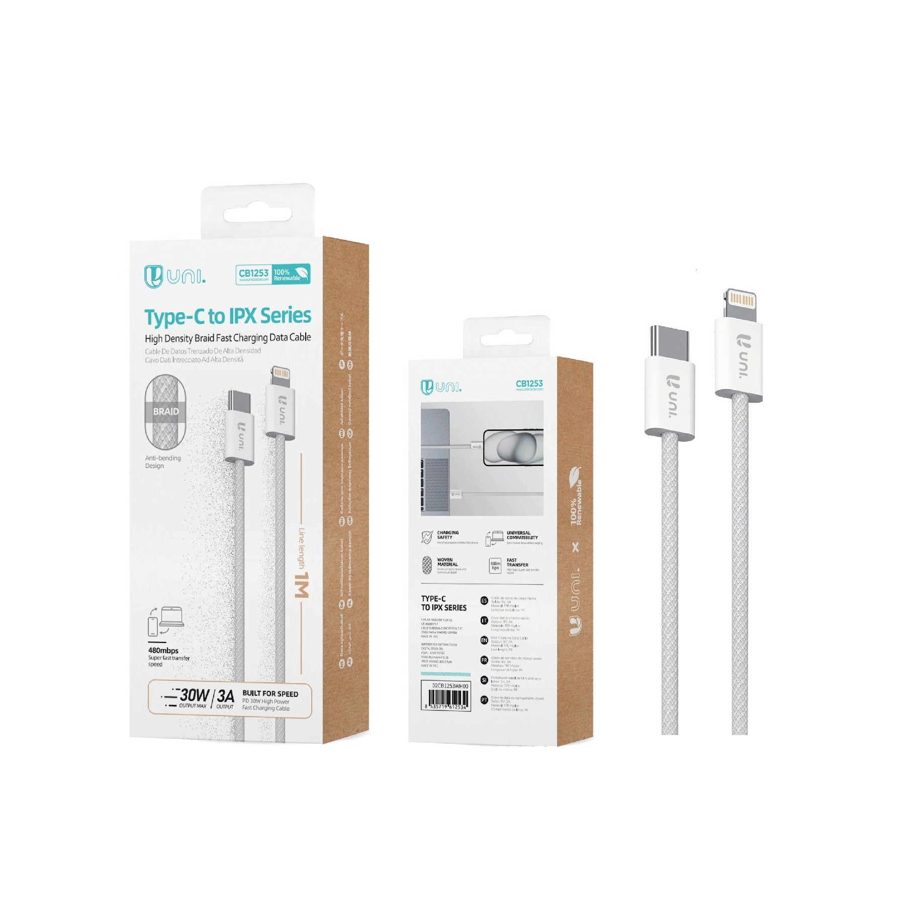 Cable Usb Tipo C A Lightning 30W 1M Varios