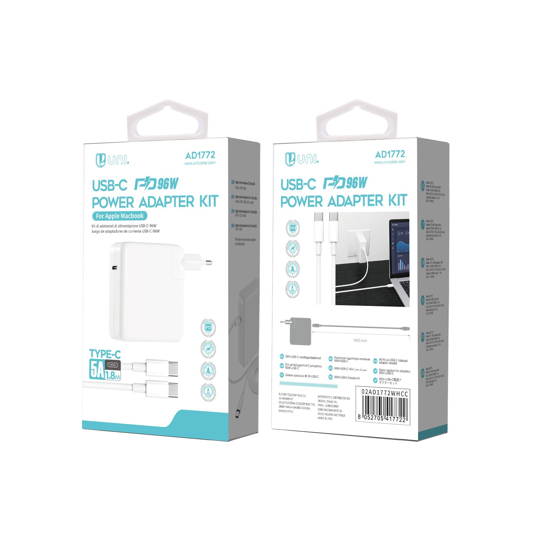 Cargador - Adaptador 4,7A 96W + Cable Usb Tipo C 5A Varios