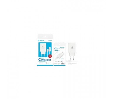 Cargador Usb + Cable Tipo C 2.4A Blanco Varios