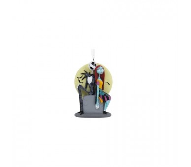 Figura Decorativa Jack & Sally En La Luna Resina 8,5 Cm