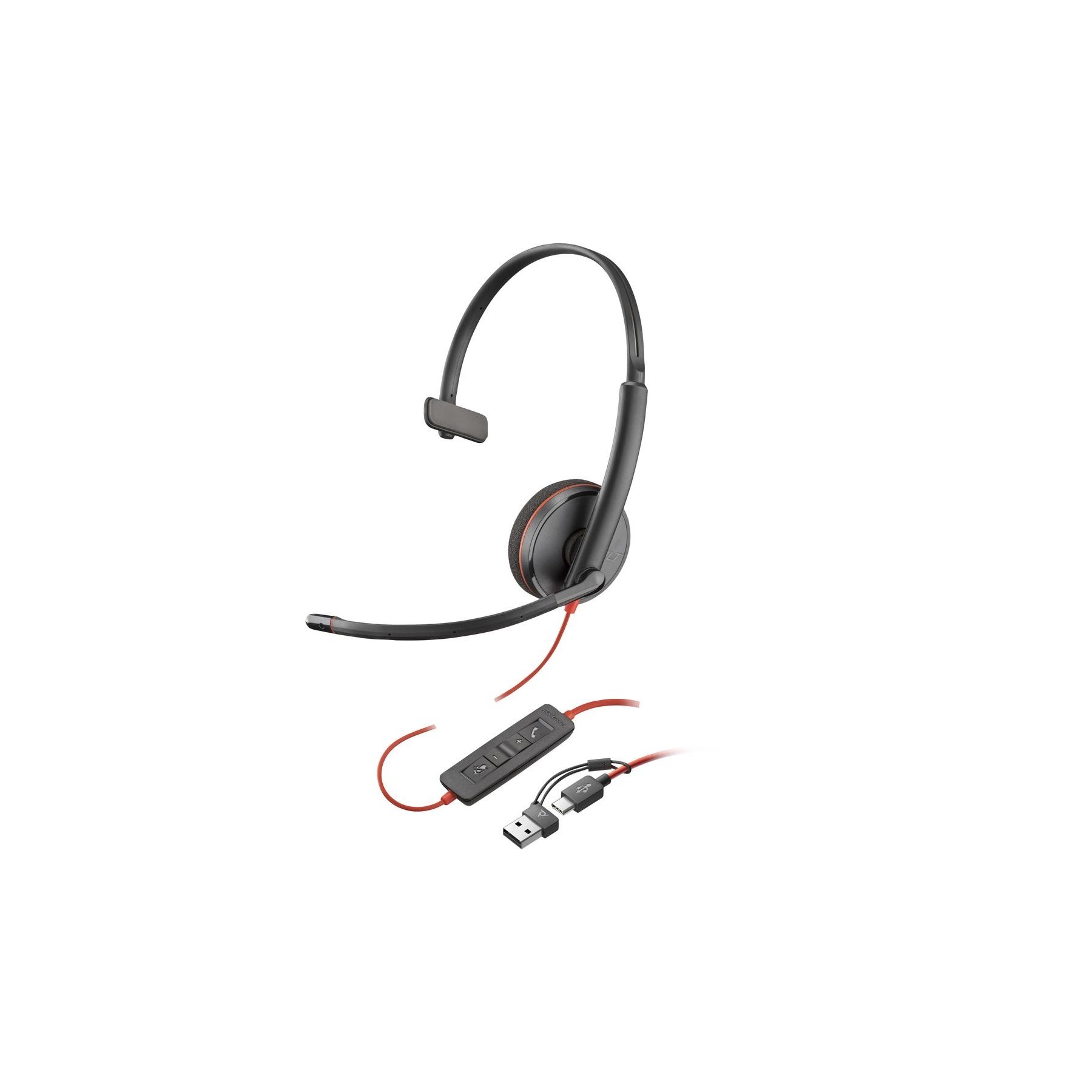 Auriculares Poly Blackwire 3210 Monaural Usb - C + Adaptador
