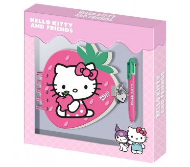 Diario + Boligrafo Fresa Hello Kitty and Friends