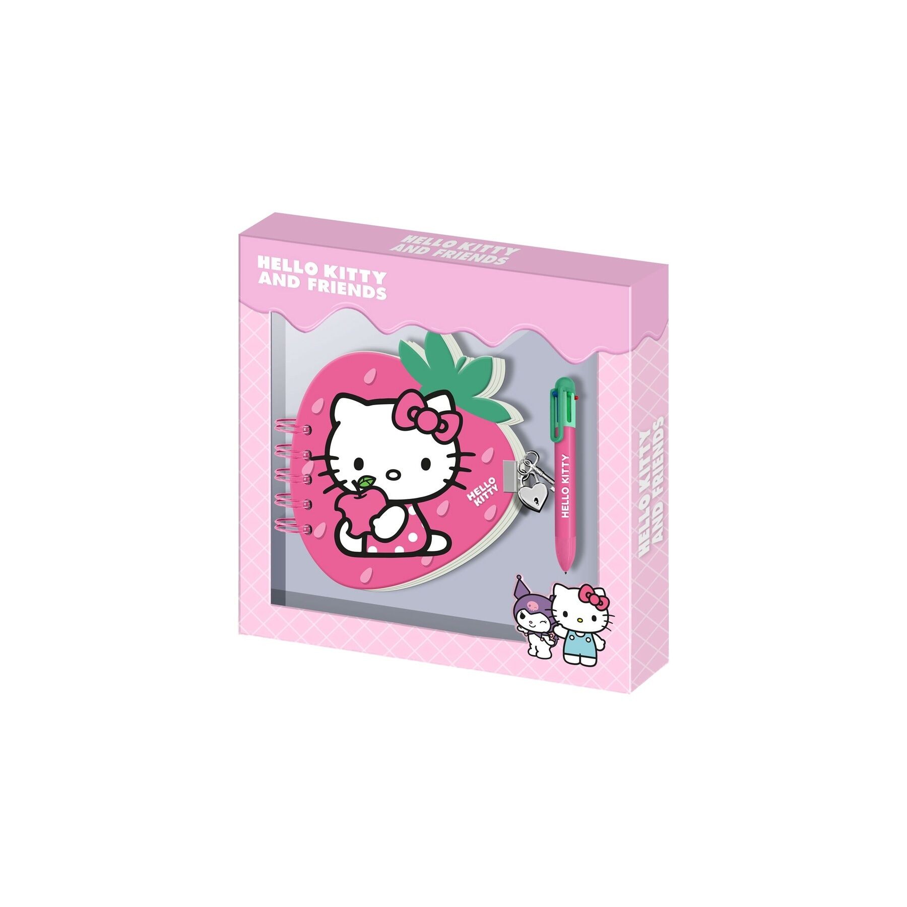 Diario + Boligrafo Fresa Hello Kitty and Friends