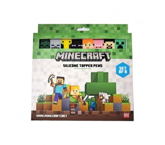 Set 8 Boligrafos Punta Fina Topper Minecraft