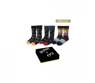 Pack Calcetines 3 Piezas Harry Potter Talla 40 - 46