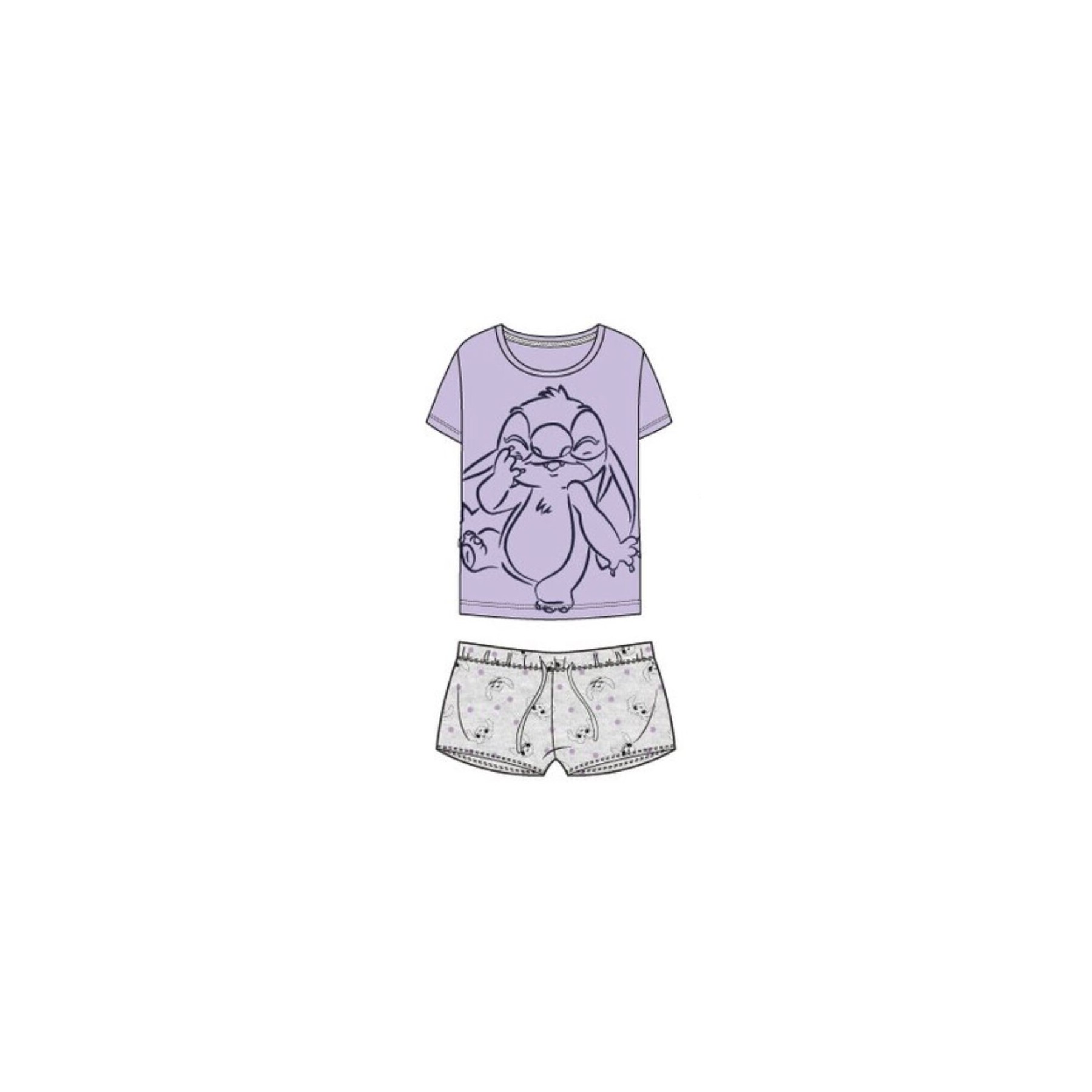 Pijama Stitch Morado Talla M