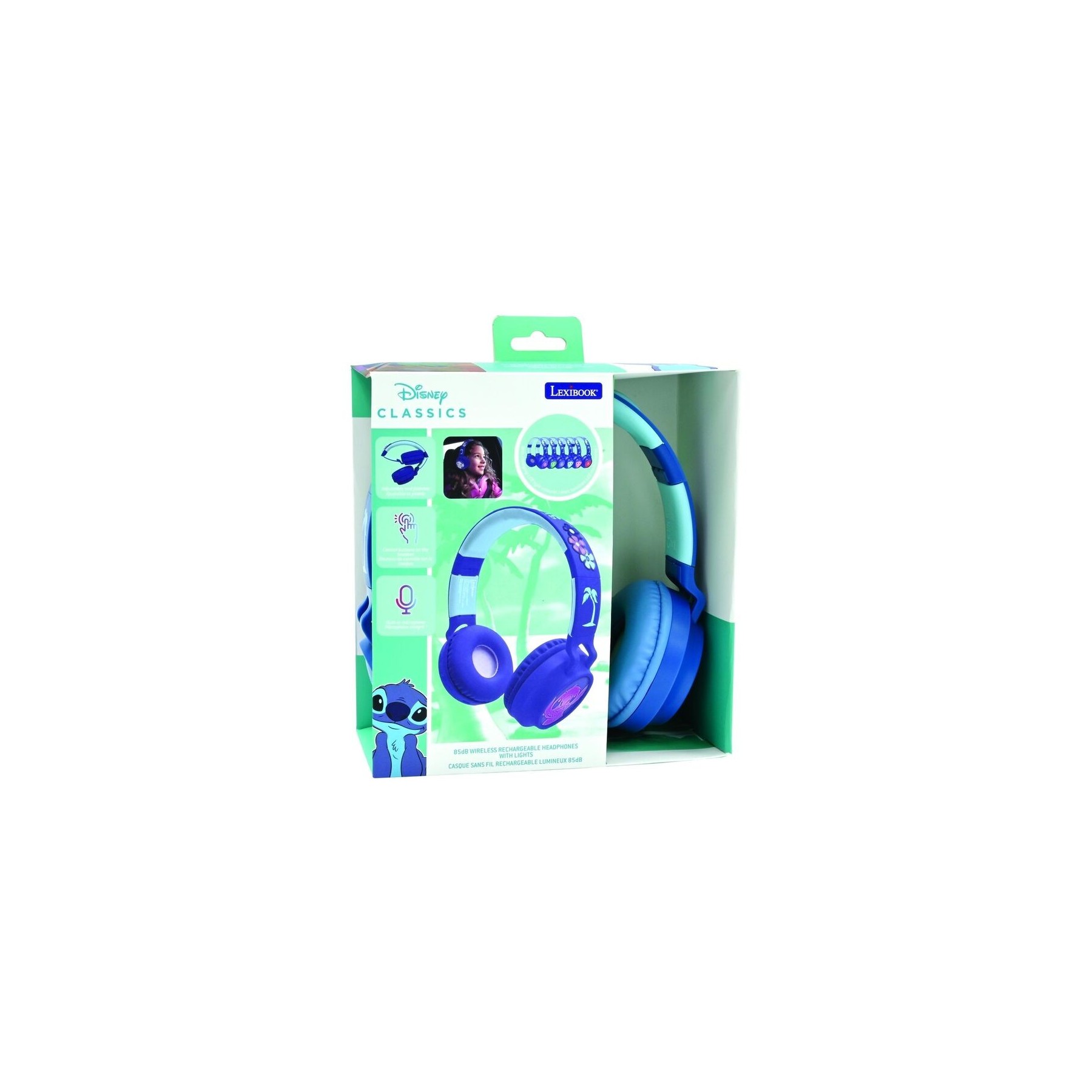Auriculares Inalambricos Luminosos Bluetooth Stitch Disney