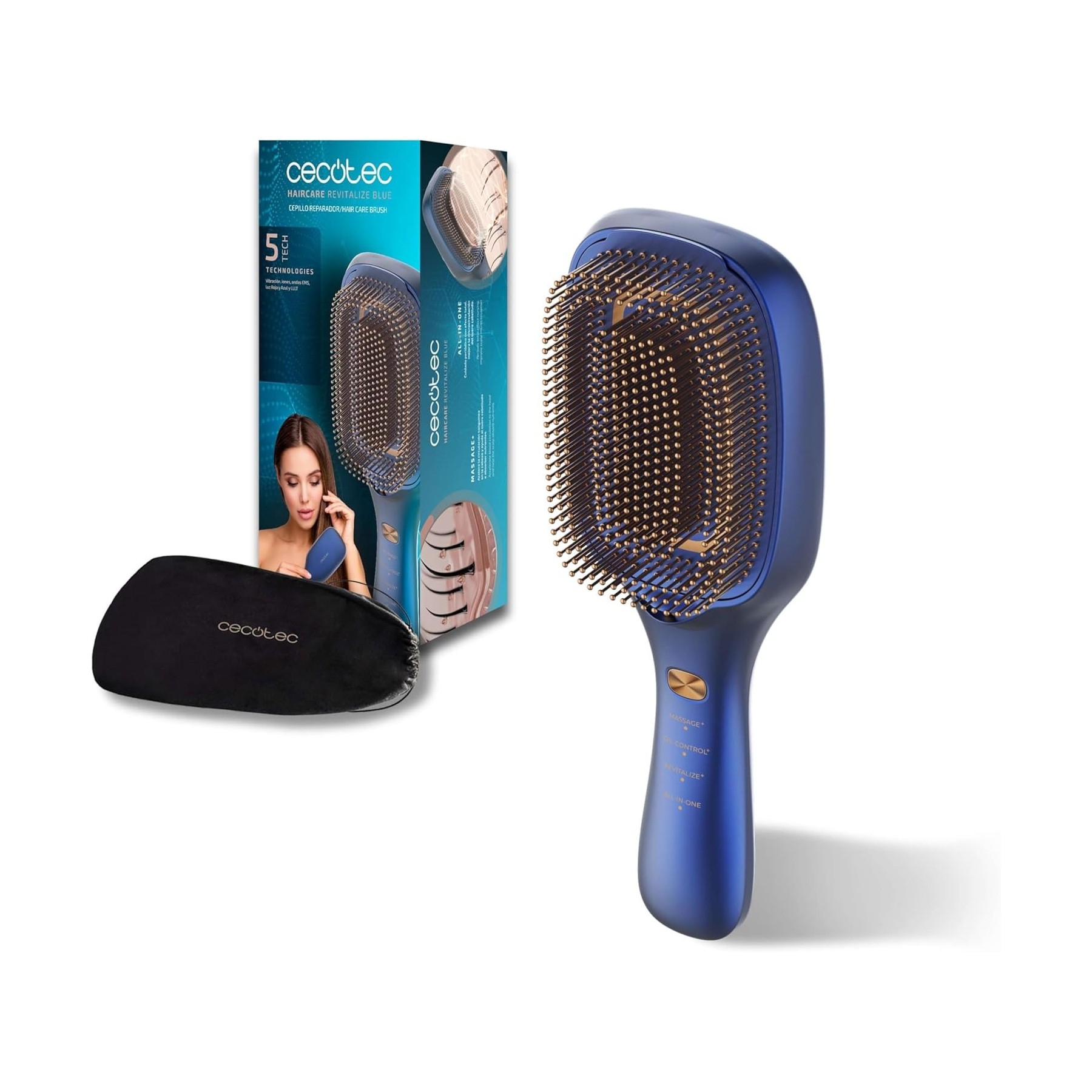 Cepillos Reparadores Cecotec Haircare Revitalize Blue