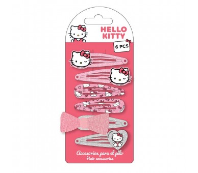 Blister 6 horquillas pelo Hello Kitty