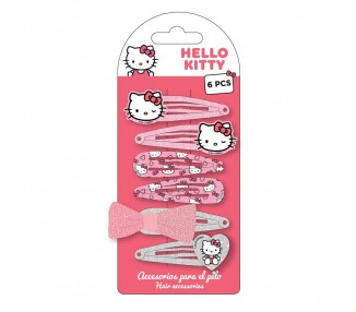 Blister 6 horquillas pelo Hello Kitty