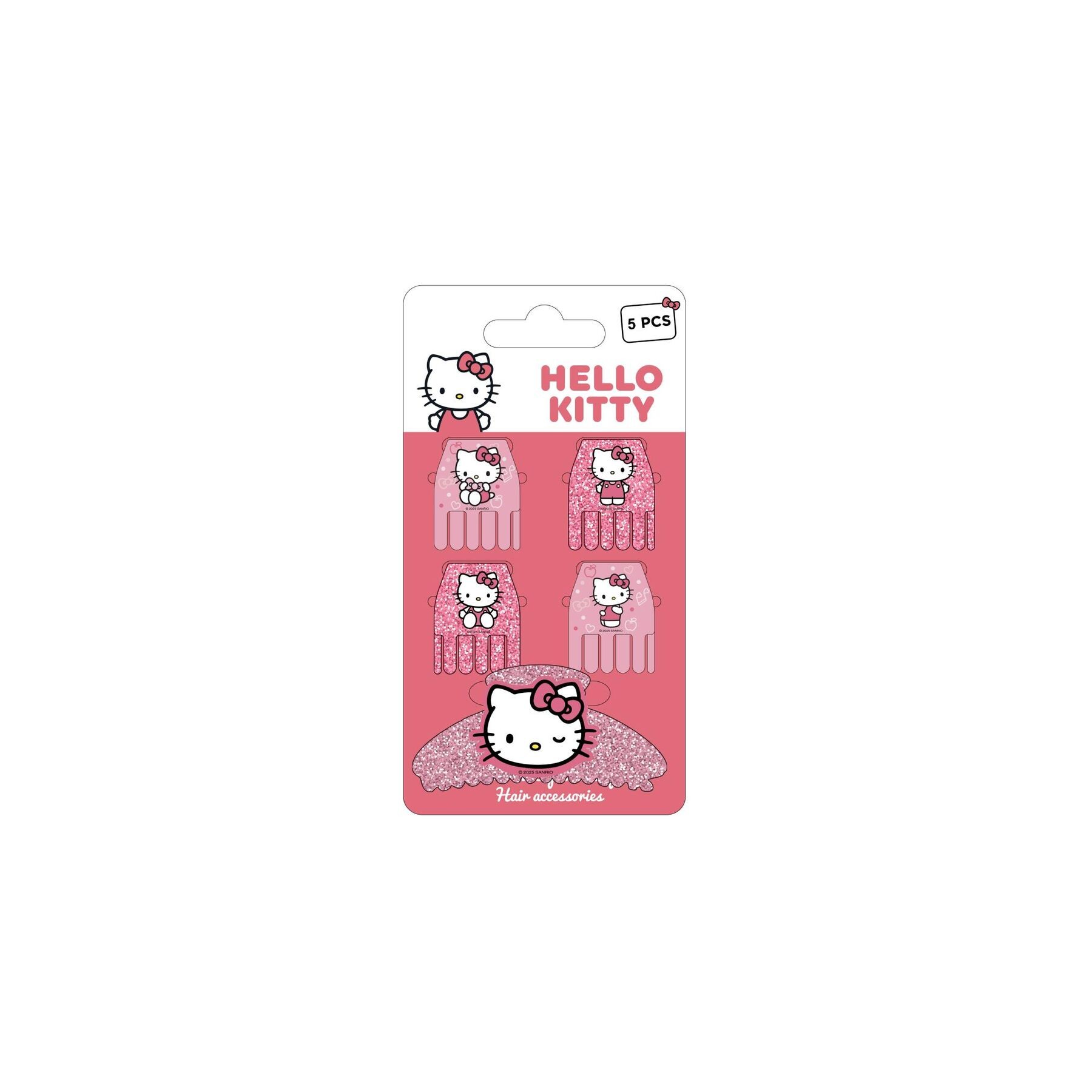 Blister 5 pinzas pelo Hello Kitty
