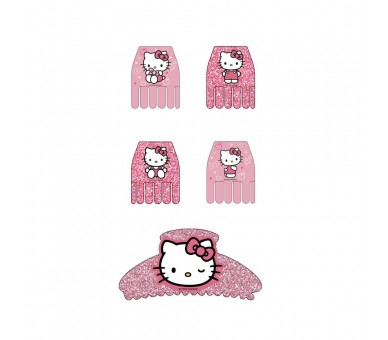 Blister 5 pinzas pelo Hello Kitty