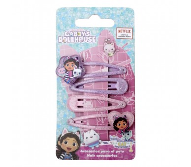 Blister 4 horquillas pelo La Casa de Muñecas de Gabby