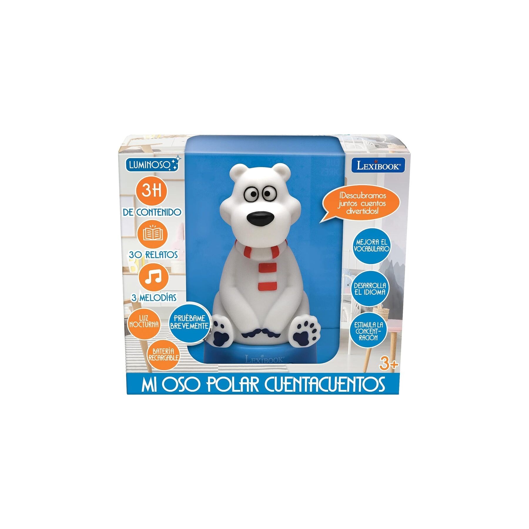 Oso 3D Luz Nocturna Contandor De Historias