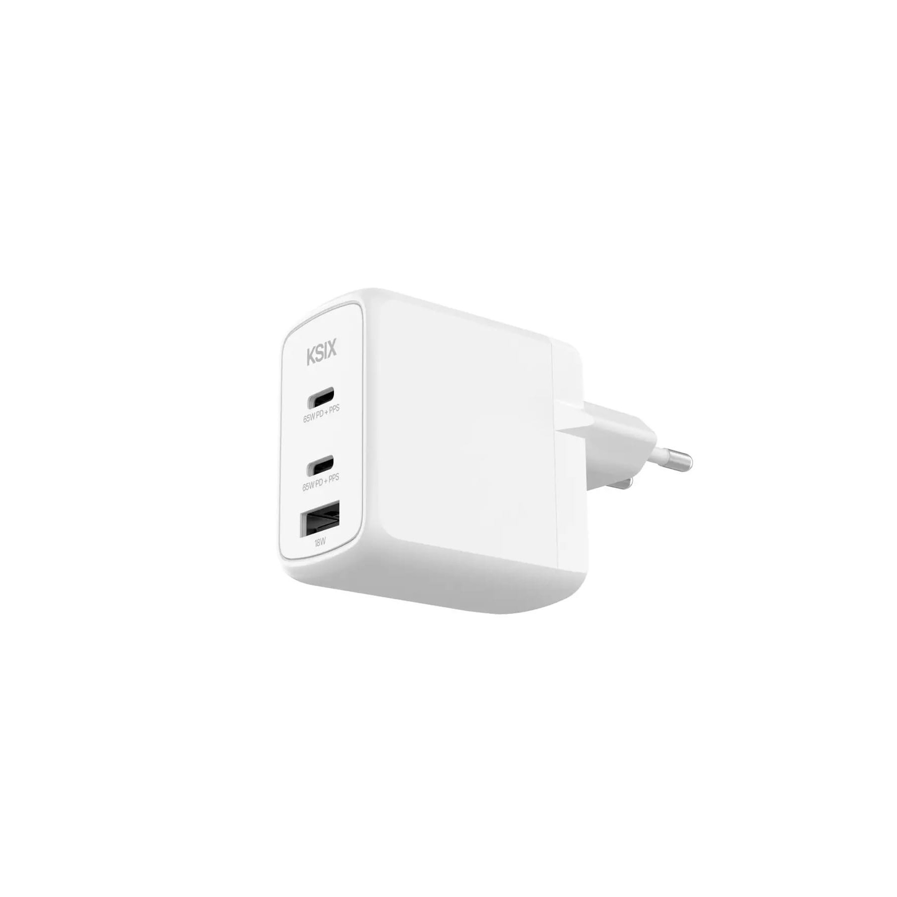 Ksix Bcd65Ganaccb Blanco / Cargador De Red Eléctrica 2 X Usb