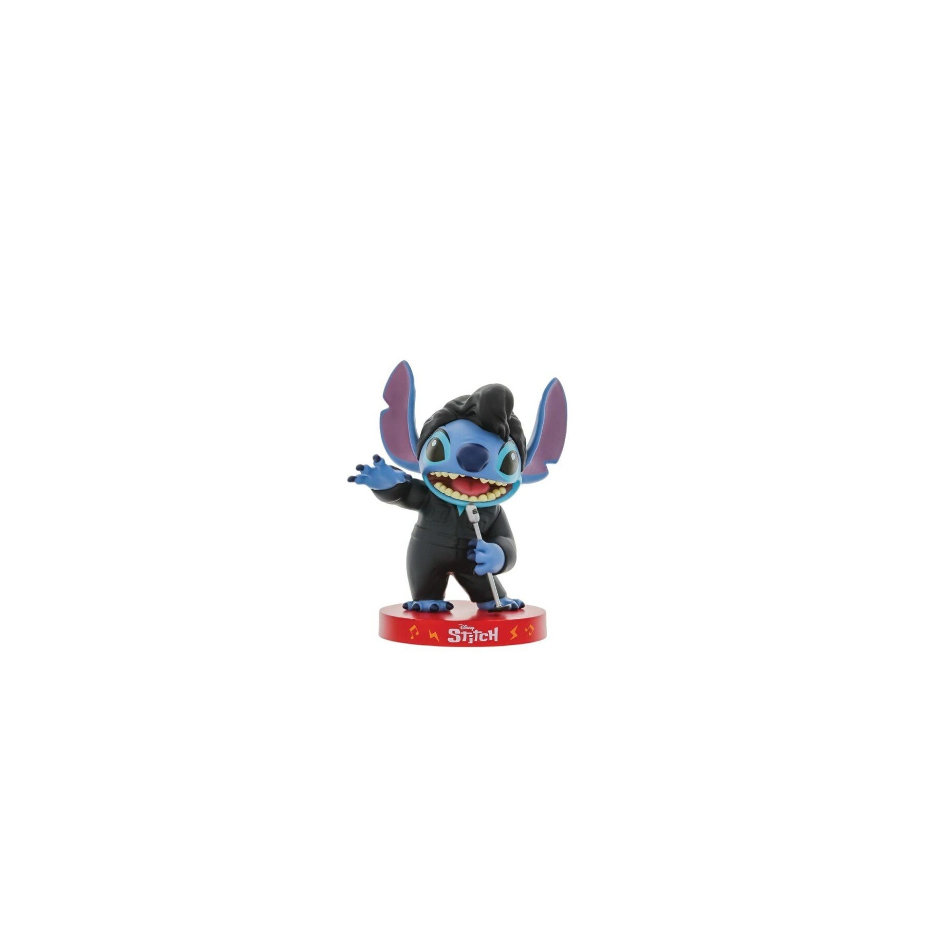Figura Decorativa Stitch Con Traje De Elvis Negro