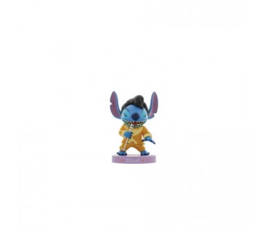 Figura Decorativa Stitch Con Traje De Elvis Dorado