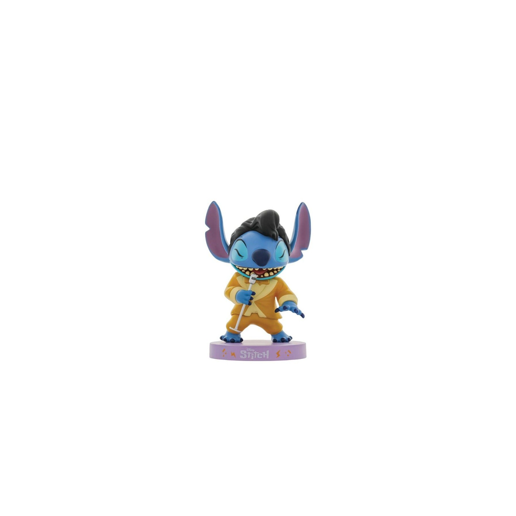 Figura Decorativa Stitch Con Traje De Elvis Dorado