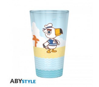 Animal Crossing Large Glass 400ml: Beach Characters