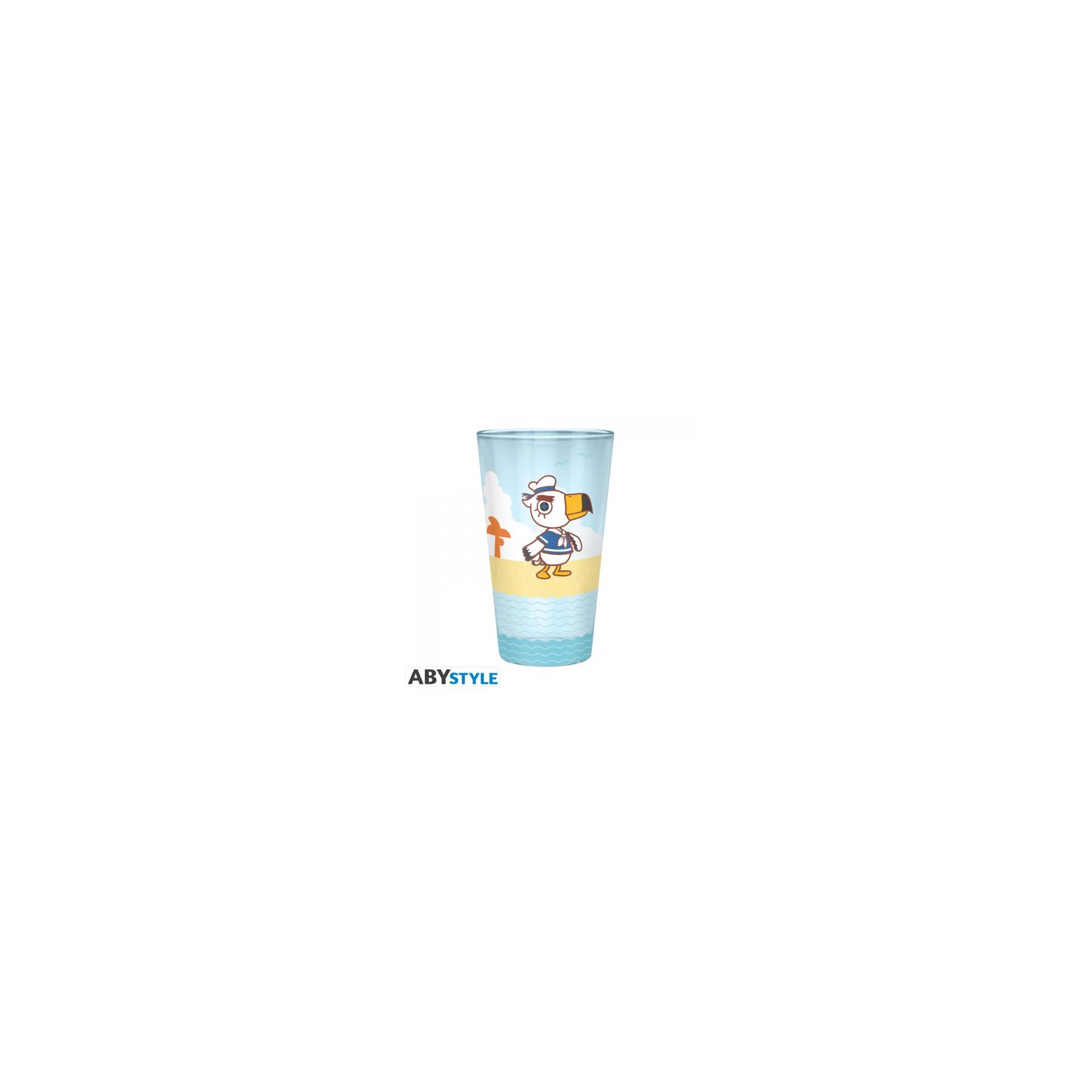 Animal Crossing Large Glass 400ml: Beach Characters