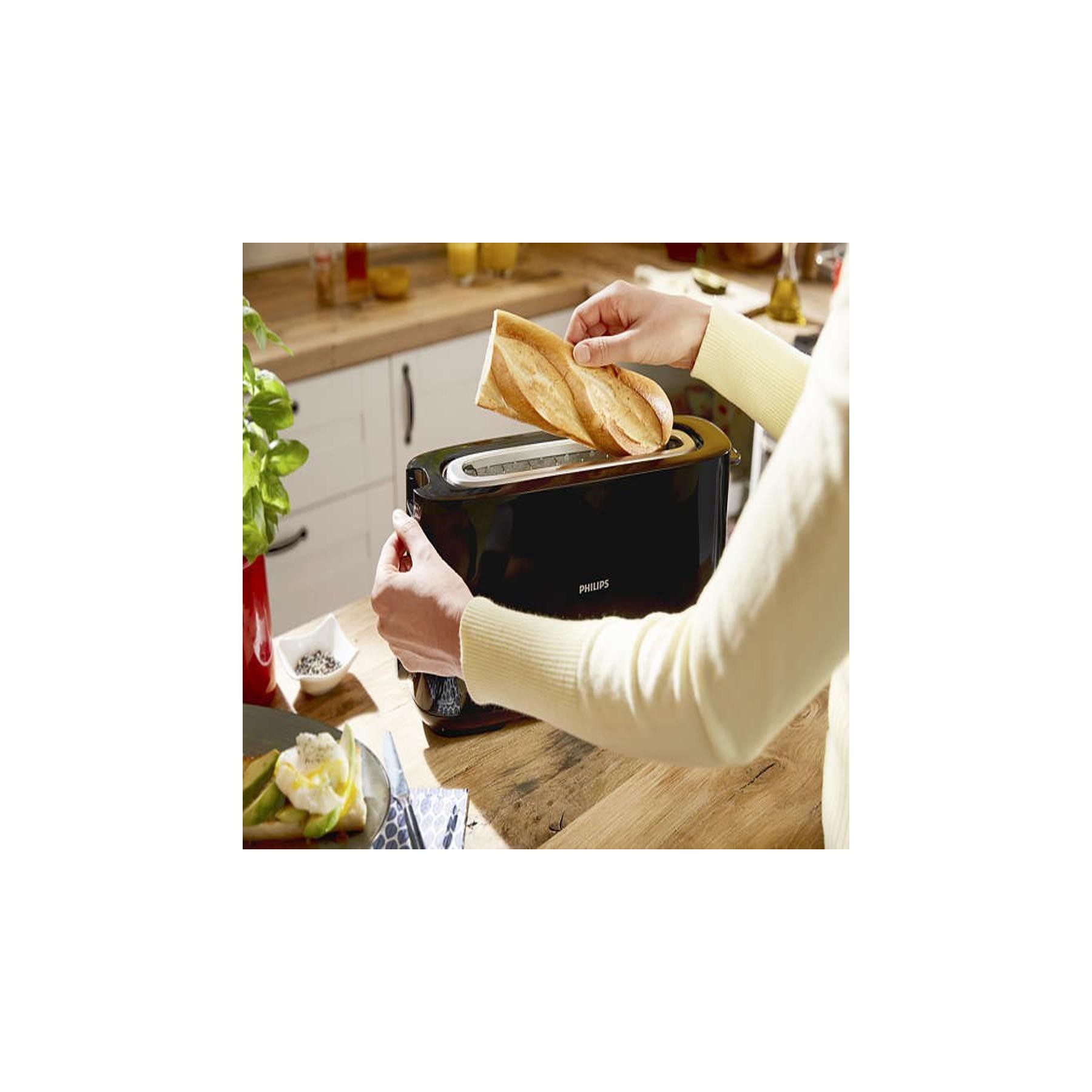 Tostadora Philips Daily 1 Slot Hd2590 1030W Negro