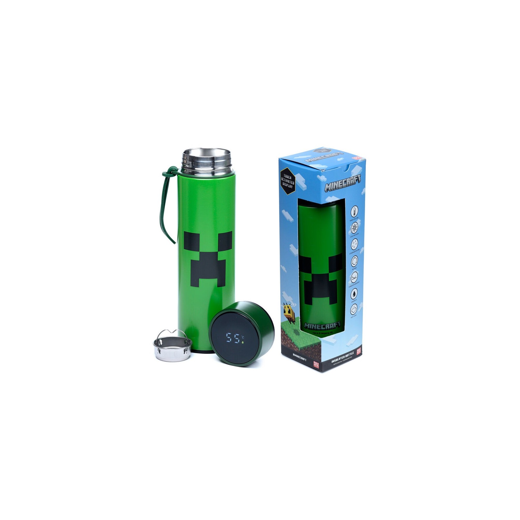 Botella Acero Inoxidable Termo Minecraft Termometro 450Ml