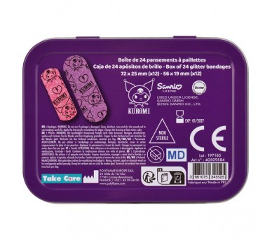 Caja Metal Tiritas Kuromi Hello Kitty