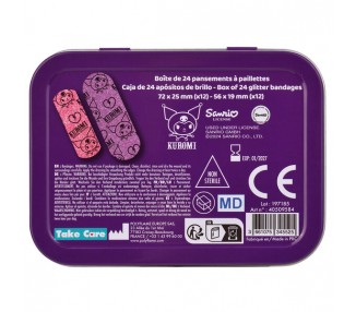 Caja Metal Tiritas Kuromi Hello Kitty