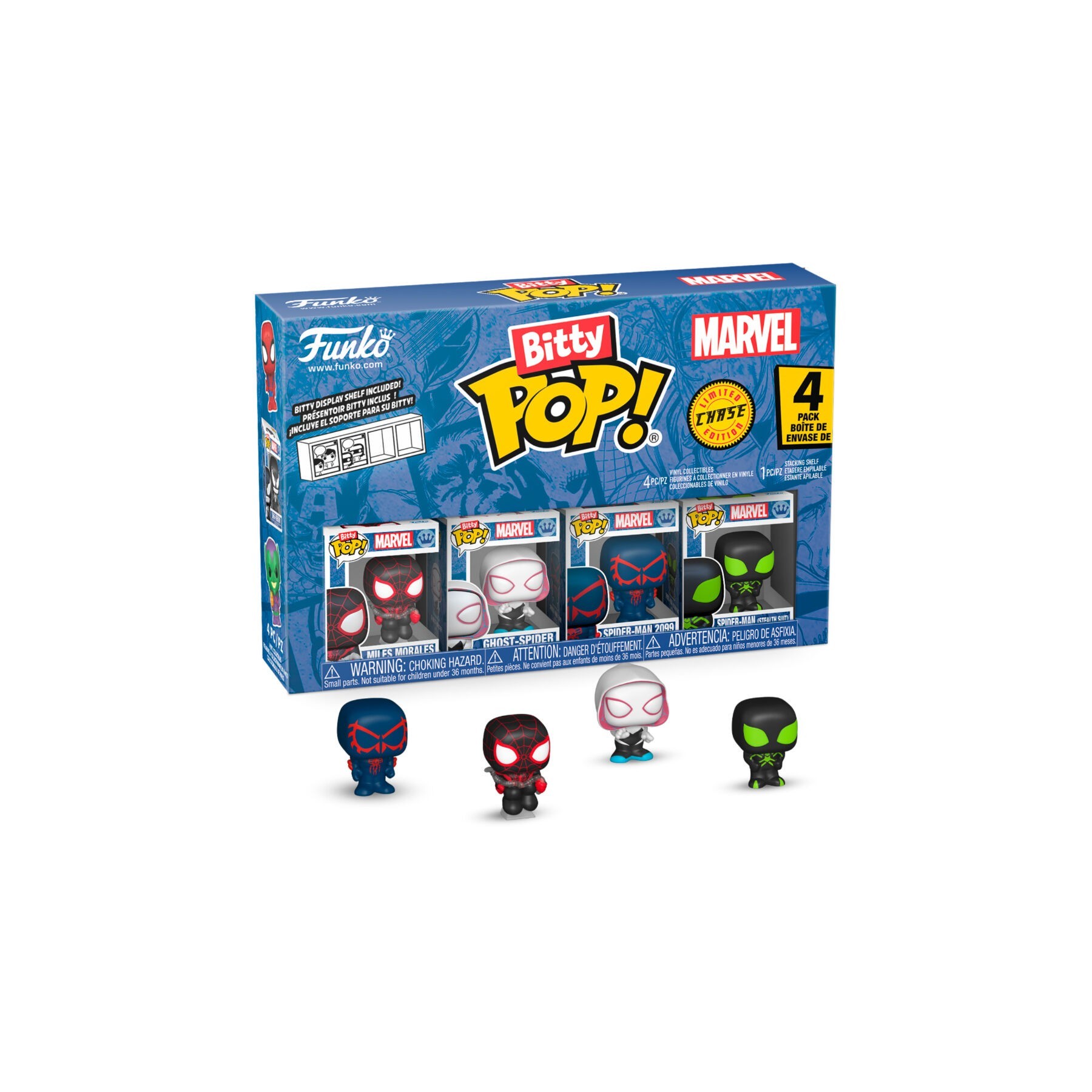 Blister 4 Figuras Bitty Pop Marvel Spider-Man Miles Morales