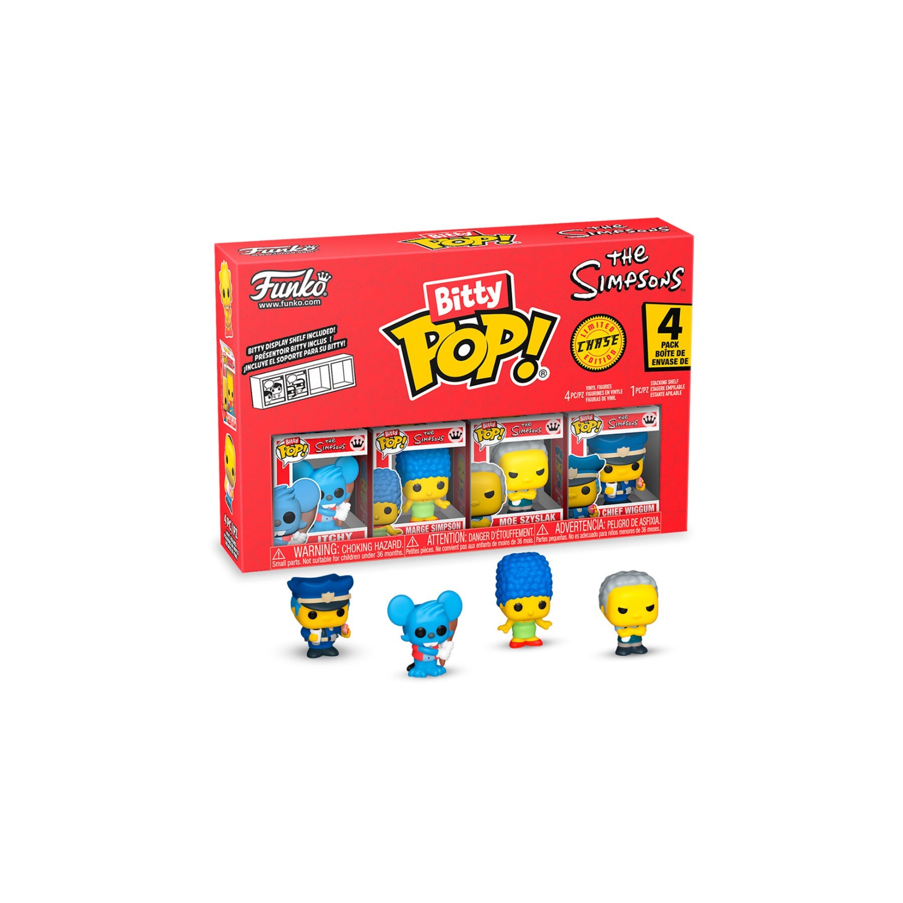 Blister 4 Figuras Bitty Pop Los Simpsons Itchy
