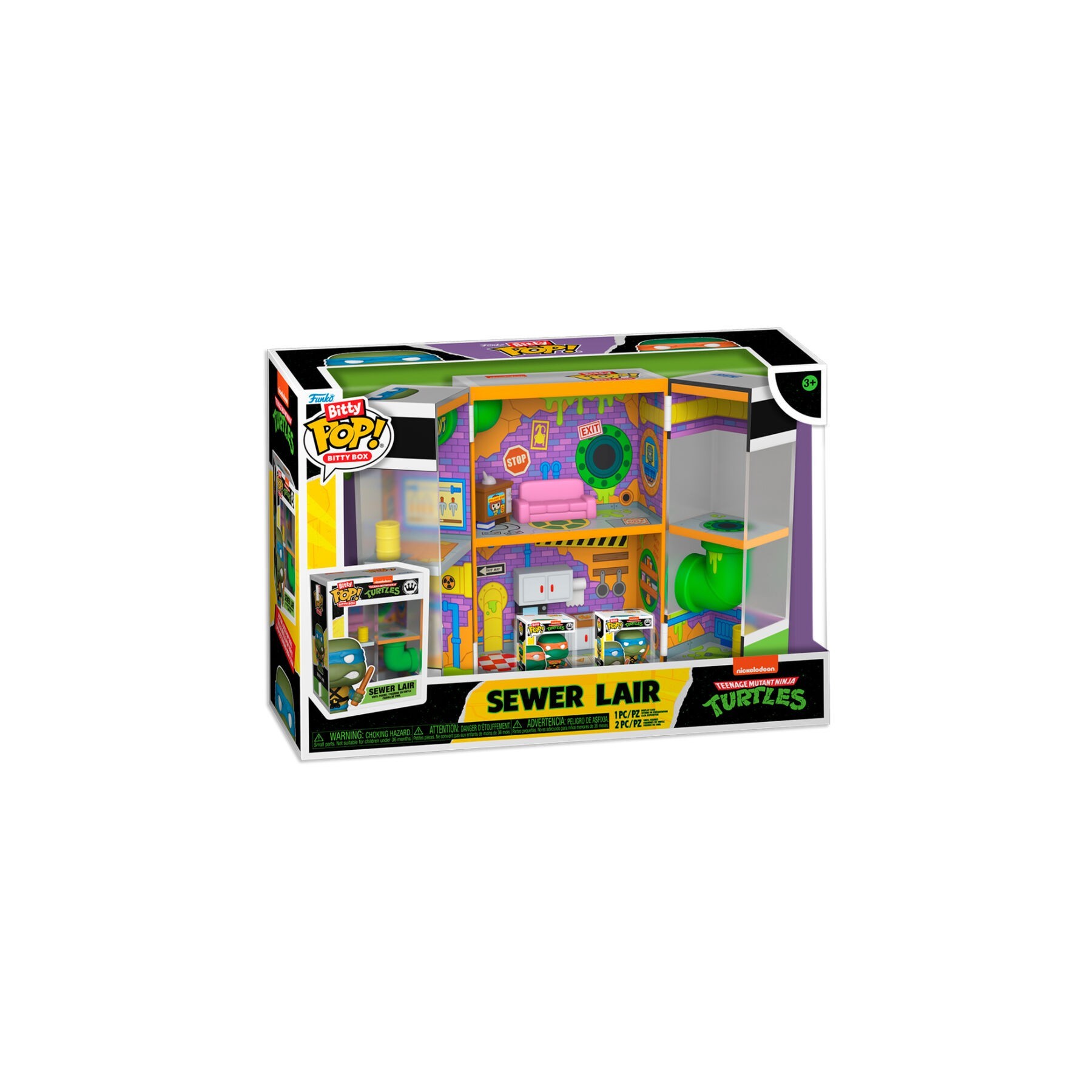 Figura Bitty Pop Boxes Tortugas Ninja Sewer Lair