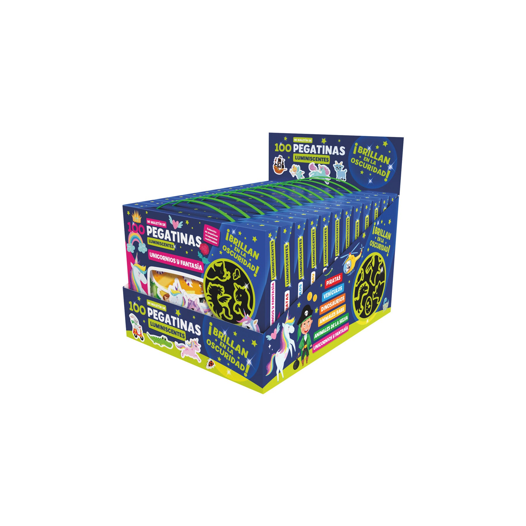 Maletin 100 pegatinas luminiscentes surtido