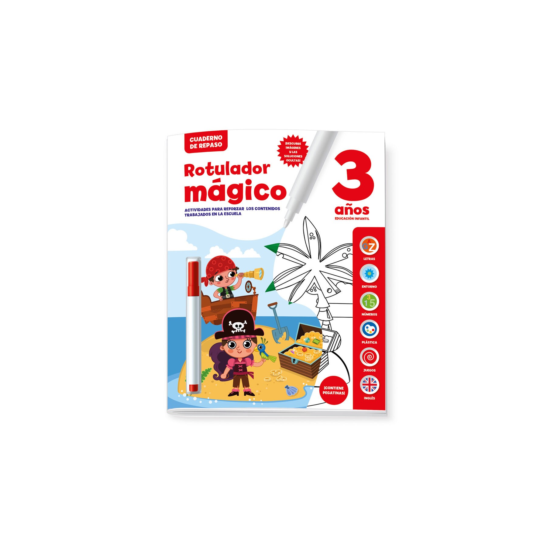 Cuaderno Repaso Rotulador Magico 3 años español