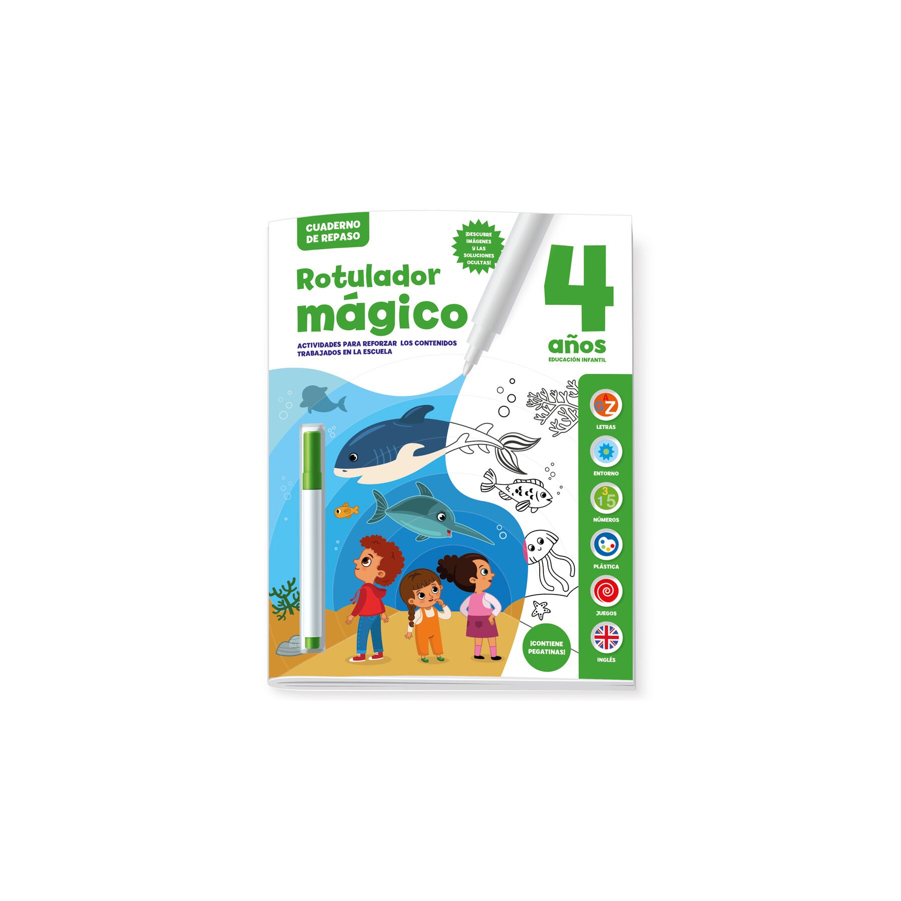 Cuaderno Repaso Rotulador Magico 4 años español