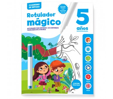 Cuaderno Repaso Rotulador Magico 5 años español