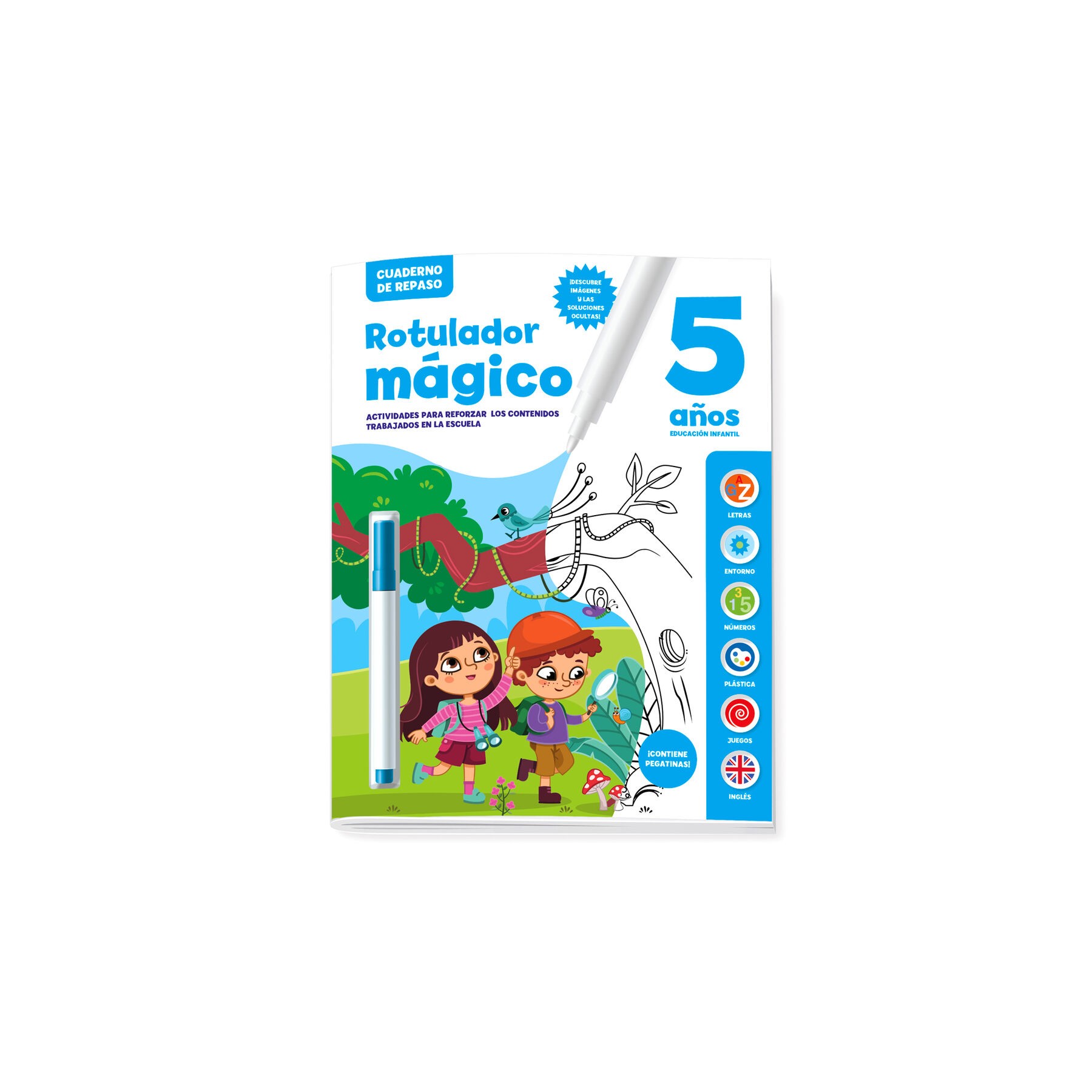 Cuaderno Repaso Rotulador Magico 5 años español