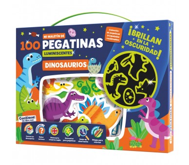 Maletin 100 pegatinas luminiscentes Dinosaurios