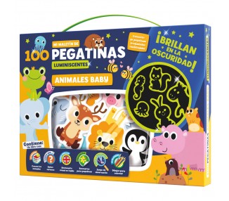 Maletin 100 pegatinas luminiscentes Animales Baby