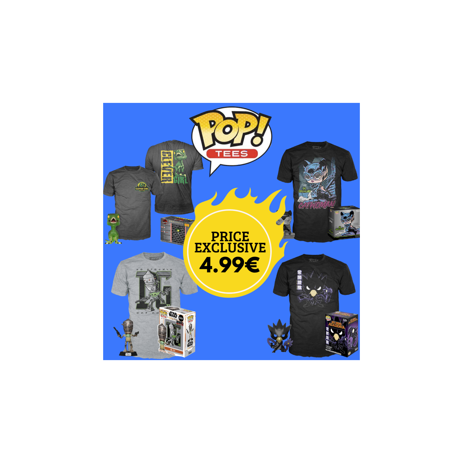 Pack oferta Funko figura POP + camiseta POP&Tee