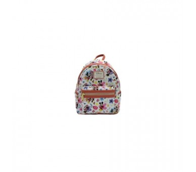 Mini Mochila Minnie & Mickey Floral