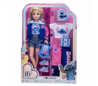 Muñeca Fashion Doll Universitaria Stitch Disney ily 4Ever 25cm