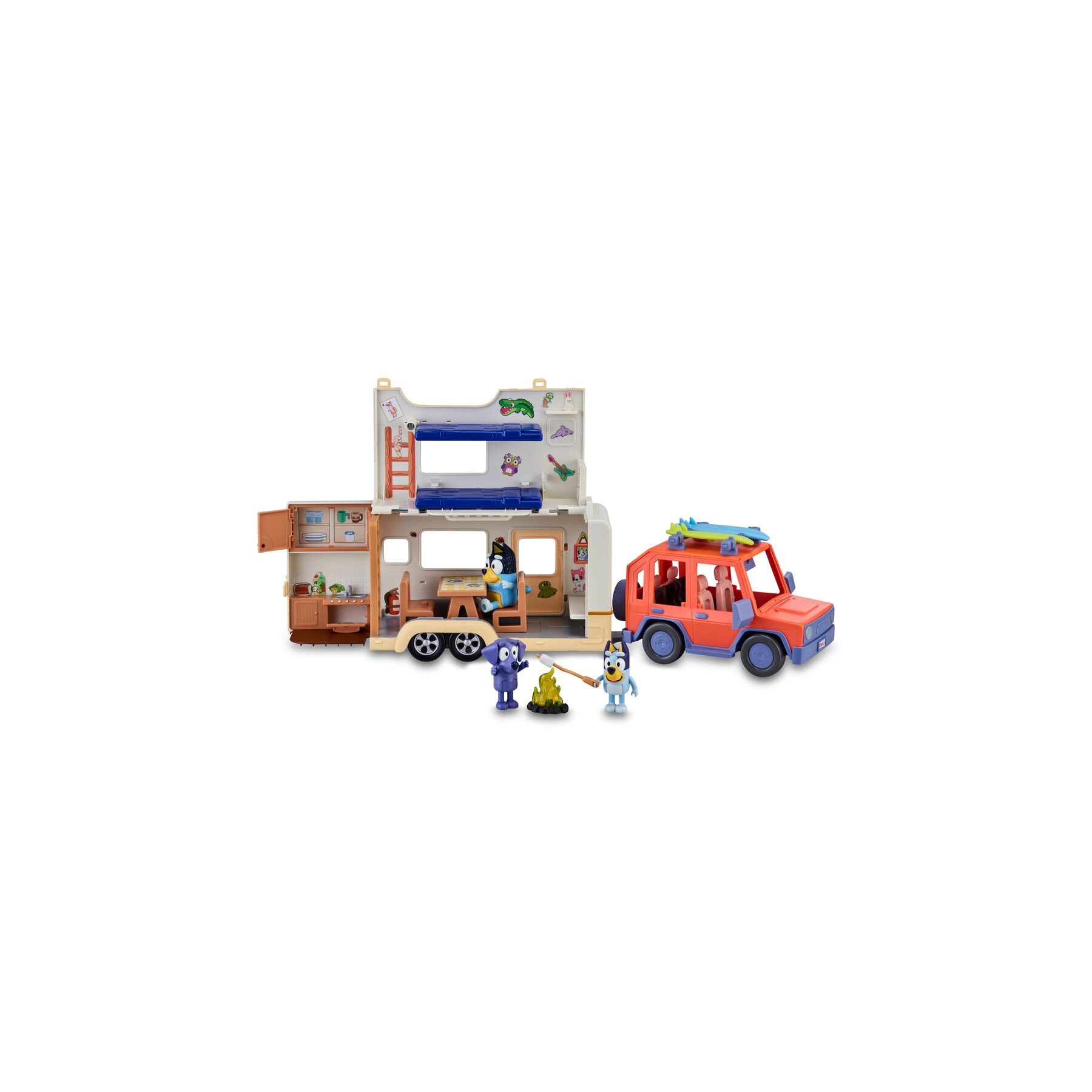 Set Coche familiar + Caravana Bluey