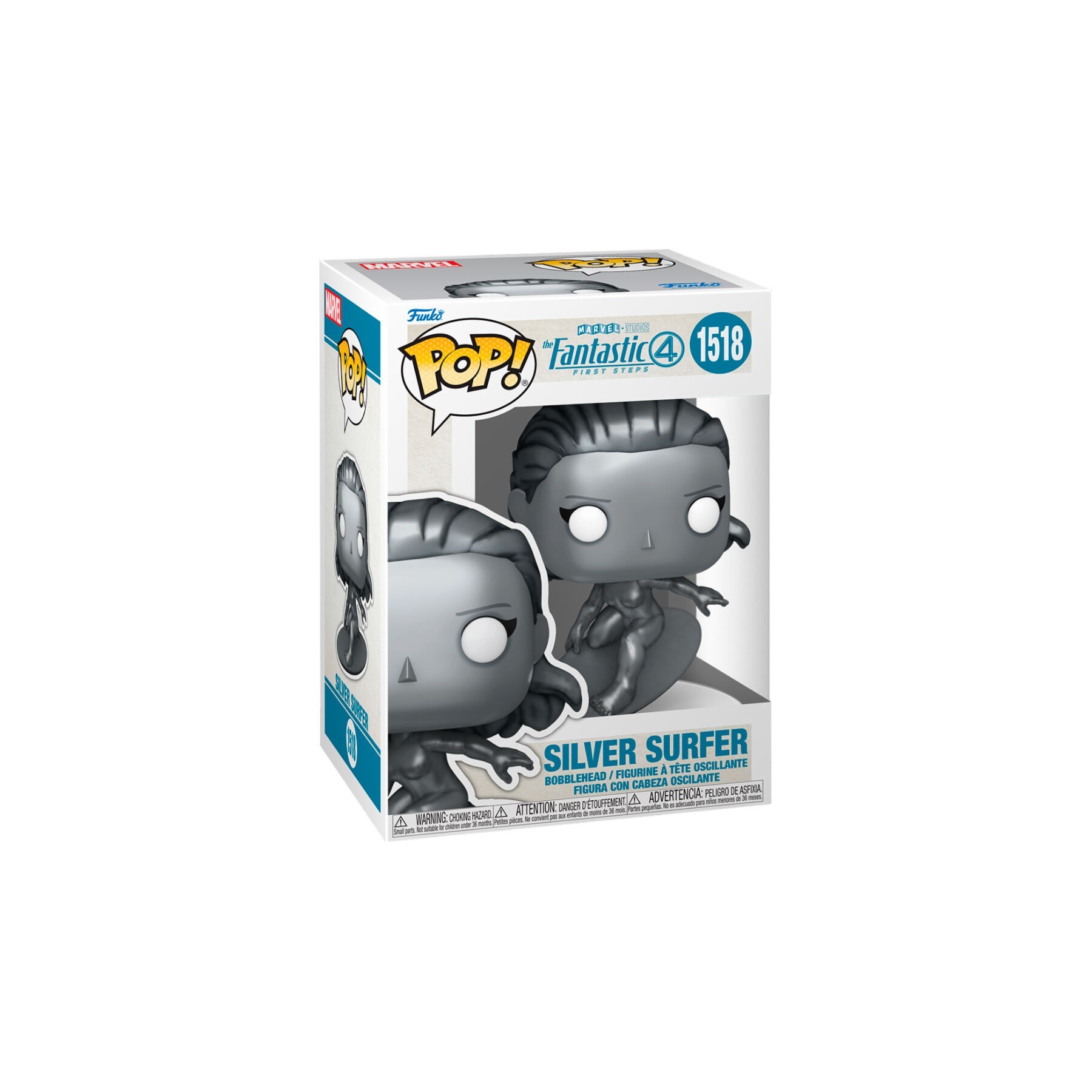 Figura Pop Marvel Los 4 Fantasticos Surfista Plateado